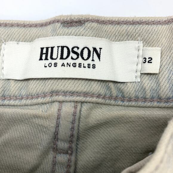 Hudson Zack Skinny Moto Jeans Mens Size 32 Light Blue Dye Wash Denim - Picture 6 of 8